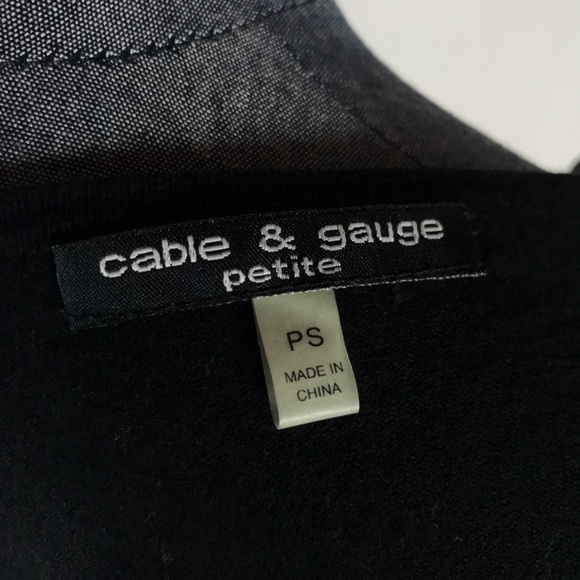 Cable & Gauge Womens Petite S Black Shirt Top - Picture 6 of 8